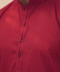 1Pc Men’s Wear Self-Jacquard Kurta Imist-78Maroon 10 3J1A4095 Imanistudio.com E1680458366813
