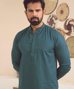 1Pc Men’s Wear Self-Jacquard Kurta Imist-79Teal Green 8 3J1A4212 Copy Imanistudio.com Scaled E1680631379397