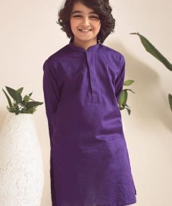 Boys 2Pc Kurta Trousers Suit Imist-101Purple 6 Boys 2Pc Kurta Trousers Suit Imist-101Purple
