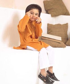 Boys 2Pc Kurta Trousers Suit Imist-102Orange 5 Boys 2Pc Kurta Trousers Suit Imist-102Orange