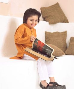 Boys 2Pc Kurta Trousers Suit Imist-102Orange 6 3J1A4371 Imanistudio.com Scaled E1680707874451