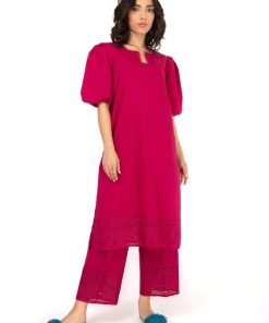 2pcs Casual Wear Twin Set Fuchsia Pink MB-EF23195FP