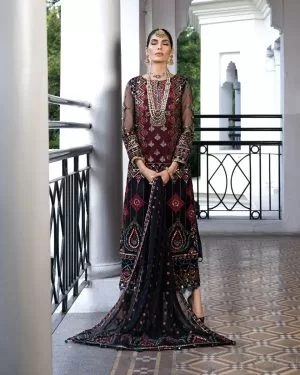 Mehdi Luxury Pret Black Outfit MDFL-0123Sable