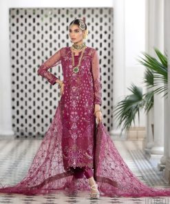 Mehdi Luxury Pret Raspberry Outfit MDFL-0323Orchid
