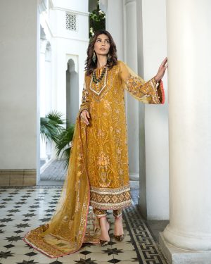 Mehdi Luxury Pret Saffron Outfit Mdfl-0523Tuscan