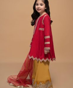 Maria.b Kid’s Wear Sharara Suit Mbks-Ef2308Hotpink 9 Mks Ef23 08 Pinkf Imanistudio.com