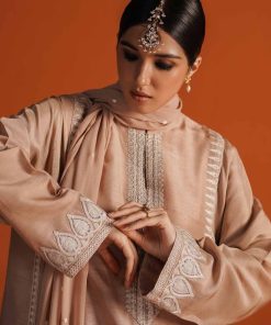 Zara Shahjahan Raw Silk Shalwar Suit Zszc-1891Gold 8 Zc 1891A Imanistudio.com