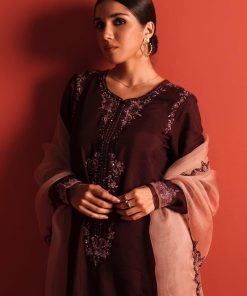 Zara Shahjahan Raw Silk Suit Zszc-1898Plum 9 Zc 1898A Imanistudio.com