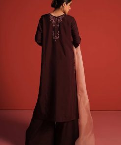 Zara Shahjahan Raw Silk Suit Zszc-1898Plum 12 Zc 1898E Imanistudio.com