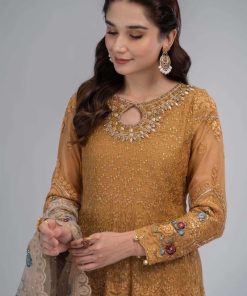 Maria.b Mbroidered Evening Wear Mustard Mbds-2606Md 10 D 6B Imanistudio.com