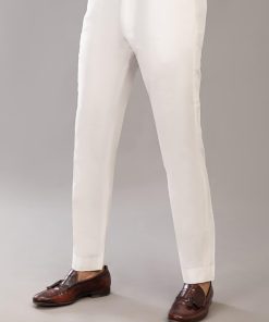 1 Pair Of Men’s Pure White Cotton Trousers Imist-800B-White 7 2R2A9804 Imanistudio.com