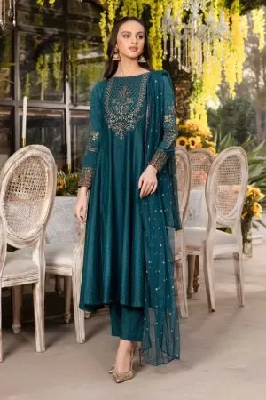 Maria.B Casual Wear Teal Blue Outfit MBDW-EF2386TB