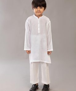 Boys 2Pc Kurta Trousers Suit Imist-107White 5 Ist 107 White 1 Imanistudio.com