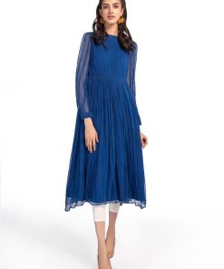Maria.b Basics Chiffon Royal Blue Dress Mbea23-55Rb 9 Mb Ea23 55 Blue Imanistudio.com