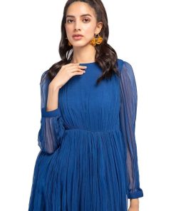 Maria.b Basics Chiffon Royal Blue Dress Mbea23-55Rb 7 Mb Ea23 55 Blueb Imanistudio.com