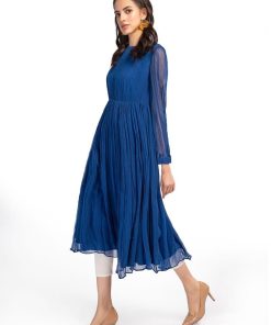 Maria.b Basics Chiffon Royal Blue Dress Mbea23-55Rb 6 Mb Ea23 55 Bluec Imanistudio.com