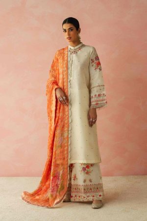 Zara Shahjahan Casual Cream Suit ZSSL-2304CC