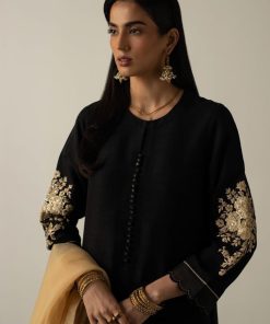 Zara Shahjahan Raw Silk Black/Cream Suit Zssl-1912Bc 8 Zc 1912A Imanistudio.com