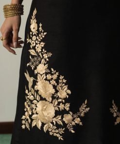 Zara Shahjahan Raw Silk Black/Cream Suit Zssl-1912Bc 9 Zc 1912C Imanistudio.com