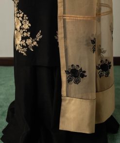 Zara Shahjahan Raw Silk Black/Cream Suit Zssl-1912Bc 10 Zc 1912D Imanistudio.com