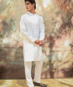 Cotton Silk Off-White Modern Fit Trousers Kameez Aaim01Ba163 8 163Aa Imanistudio.com