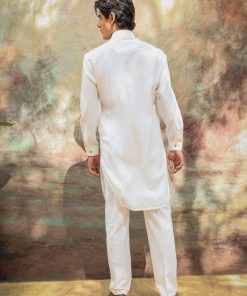 Cotton Silk Off-White Modern Fit Trousers Kameez Aaim01Ba163 7 163Ab Imanistudio.com