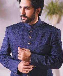 Premium Quality Classic Fit Sherwani Aaim24B50A-Navy 8 50Ab Imanistudio.com