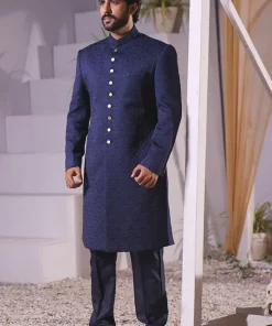 Premium Quality Classic Fit Sherwani Aaim24B50A-Navy 7 50Ad Imanistudio.com