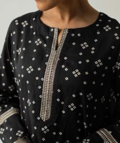 Zara Shahjahan 2Pcs Basic Kurta/ Shalwar Zsblk-2321P-Black 12 B021B Imanistudio.com