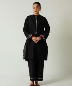 Zara Shahjahan 2Pcs Basic Kurta/ Trousers Zsblk-2331-Blackw 12 B031 Imanistudio.com