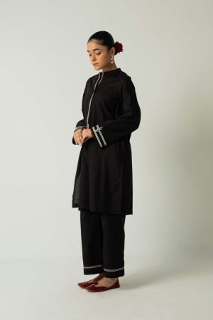 Zara Shahjahan 2Pcs Basic Kurta/ Trousers Zsblk-2331-Blackw