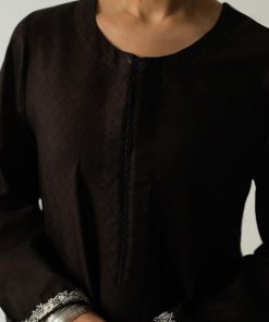 Zara Shahjahan 2Pcs Basic Kurta/Trousers Zsblk-2339-Black 15 B039B Imanistudio.com