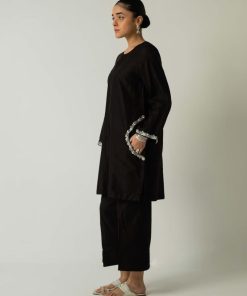 Zara Shahjahan 2Pcs Basic Kurta/Trousers Zsblk-2339-Black 11 B039F Imanistudio.com