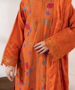 Luxury Pret Orang Light Khaddar Suit Mbdw-W2413Ok 11 Dw W23 13 Oranged Imanistudio.com