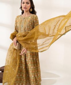 Maria.b Casual Wear Mustard Print Outfit Mbdw-W2338Mp 8 Dw W23 38 Yellowb Imanistudio.com
