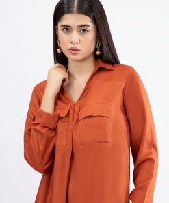 2Pcs Casual Wear Co-Ord Set Burnt Orange Mb-W2303Og 7 Mb W23 03 Rustb Imanistudio.com