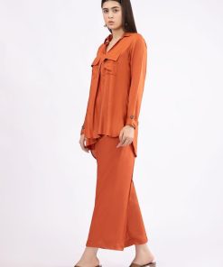 2Pcs Casual Wear Co-Ord Set Burnt Orange Mb-W2303Og 6 Mb W23 03 Rustc Imanistudio.com
