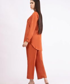 2Pcs Casual Wear Co-Ord Set Burnt Orange Mb-W2303Og 8 Mb W23 03 Rustd Imanistudio.com
