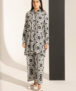 2Pieces Casual Wear Co-Ord Set Black/White Mb-W2304Bw 5 Mb W23 04 Blk Wht Imanistudio.com