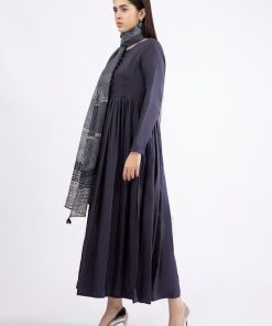 Maria.b Basic 2 Pcs Dark Blue Shirt &Amp; Dupatta Mbw23170Db 6 Mb W23 170 Tealbluec Imanistudio.com