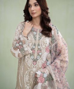 Maria.b Chiffon Evening Wear Coffe Latte Suit Mbmcs-2301Cl 11 Mcs 23101B Imanistudio.com