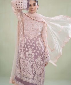 Maria.b Chiffon Evening Wear Peach/Lilac Suit Mbmcs-2303Pl 10 Mcs 23103C Imanistudio.com
