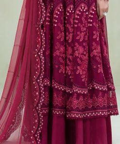Maria.b Chiffon Evening Wear Magenta Outfit Mbmcs-2307Mt 13 Mcs 23107E Imanistudio.com