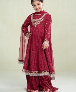 Maria.B Kid’s Wear Maroon Print Suit MBKD-W2314MP