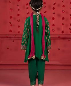 Maria.b Kid’s Wear Green Raw Silk Suit Mbks-W2328Gs 8 Mks W2328 Greenf Imanistudio.com