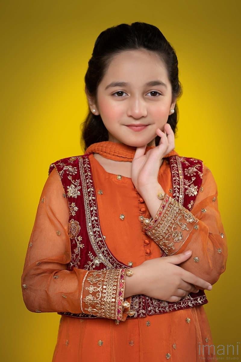 Maria.B Kid’s Wear Orange/ Maroon Suit MBKS-W2331OM - Imani Studio