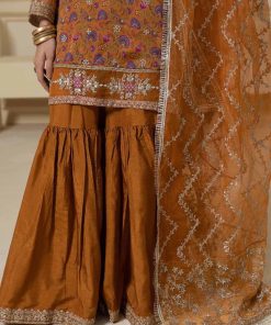 Maria.b Evening Wear Mustard Print Outfit Mbsf-W2310Md 11 Sf W2310 Mustardc Imanistudio.com