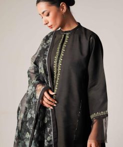 Zara Shahjahan Raw Silk Suit Zszc-1921Gblack 10 Zc 1921A Imanistudio.com