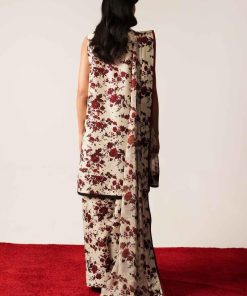 Zara Shahjahan Raw Silk Shalwar Suit Zszc-1923Ivory Floral 10 Zc 1923D Imanistudio.com