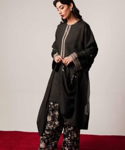 Zara Shahjahan Raw Silk Suit Zszc-1925Wblack 11 Zc 1925B Imanistudio.com 1